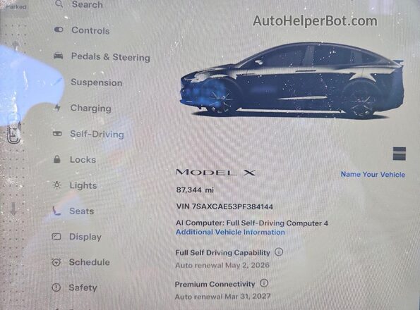 7SAXCAE53PF384144 2023 TESLA MODEL Черный Вид щитка приборов