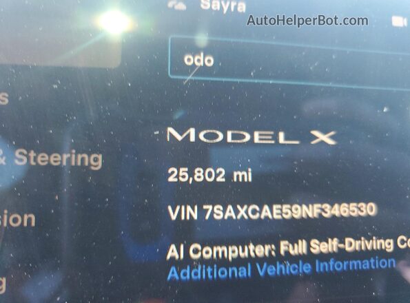 7SAXCAE59NF346530 2022 TESLA MODEL Серый Вид щитка приборов