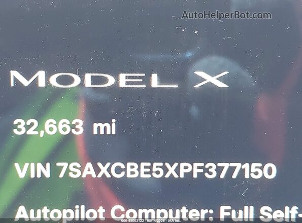 7SAXCBE5XPF377150 2023 TESLA MODEL X White 