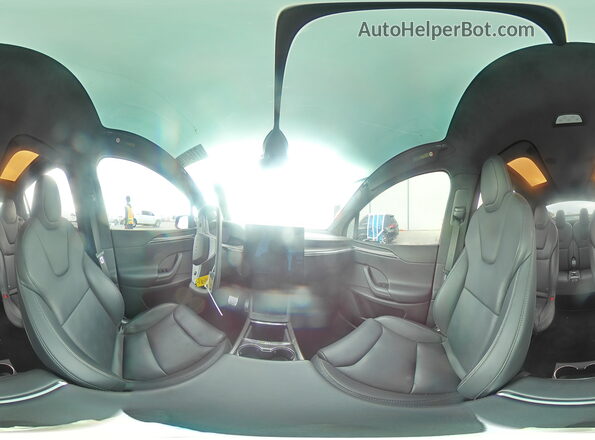 7SAXCBE69NF355386 2022 TESLA MODEL Black სალონის 360-გრადუსიანი ხედი