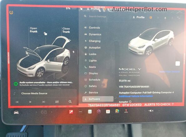 7SAYGAEE0RF984681 2024 TESLA MODEL White Vista del cuadro de instrumentos