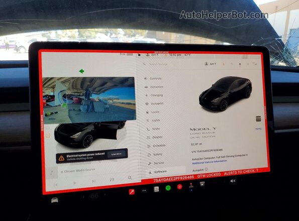 7SAYGAEE2PF926486 2023 TESLA MODEL Black Սարքավորումների վահանակի տեսք