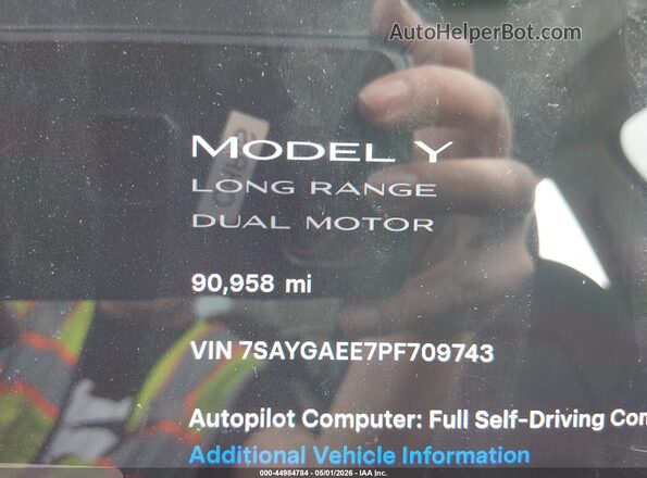 7SAYGAEE7PF709743 2023 TESLA MODEL Y Красный 