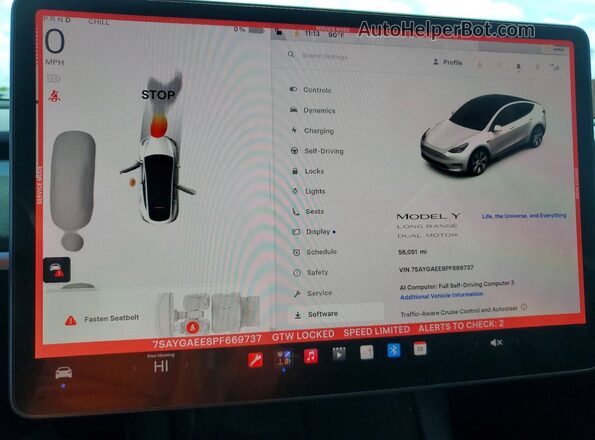 7SAYGAEE8PF669737 2023 TESLA MODEL Белый Вид щитка приборов