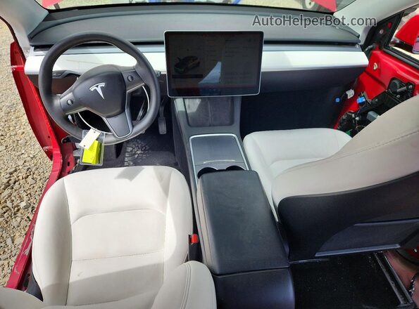7SAYGAEE9NF568235 2022 TESLA MODEL Red Dashboard view