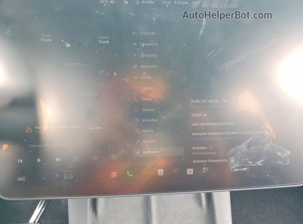 7SAYGDED2SF314063 2025 TESLA MODEL Black Instrument cluster view