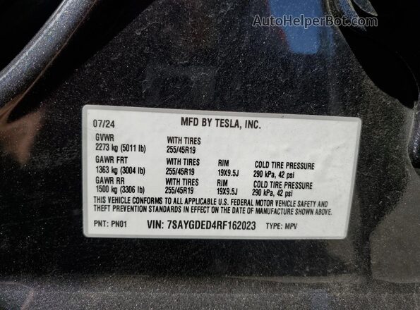 7SAYGDED4RF162023 2024 TESLA MODEL Угольный Вид подкапотного пространства