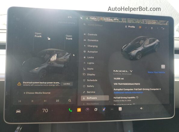 7SAYGDED5SA379213 2025 TESLA MODEL Серый Вид щитка приборов