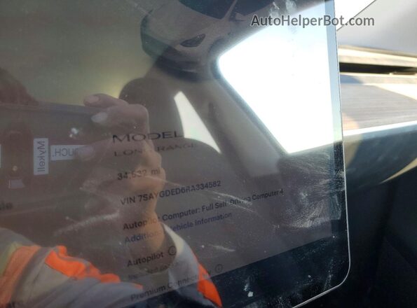 7SAYGDED6RA334582 2024 TESLA MODEL White Vista del cuadro de instrumentos