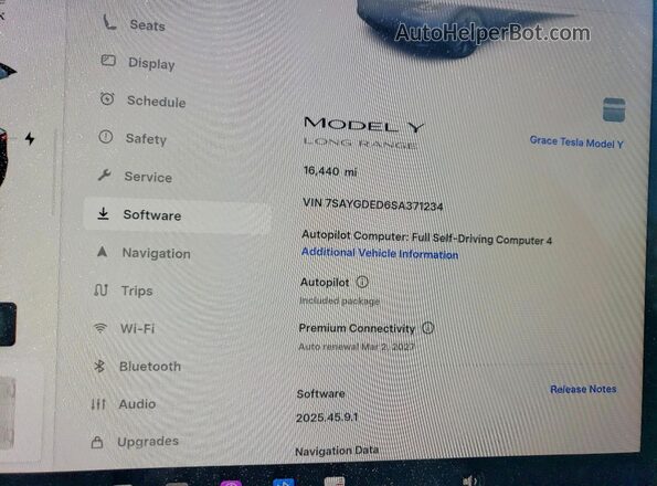 7SAYGDED6SA371234 2025 TESLA MODEL Gray Widok zestawu wskaźników