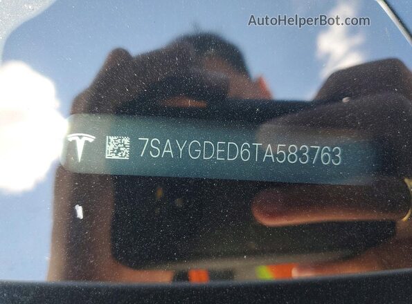 7SAYGDED6TA583763 2026 TESLA MODEL White VIN sticker view