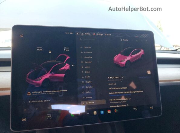 7SAYGDED7SF318691 2025 TESLA MODEL Gray Vista del cuadro de instrumentos