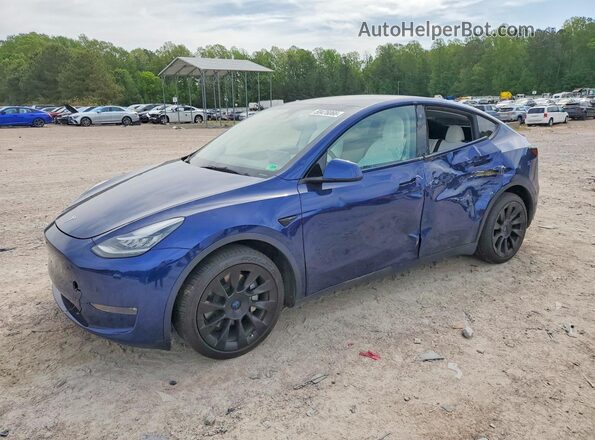 7SAYGDEE0NF517319 2022 TESLA MODEL Blue წინა მარცხენა ხედი სამი მეოთხედიდან