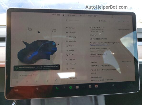 7SAYGDEE0RF198140 2024 TESLA MODEL Blue Vista del cuadro de instrumentos