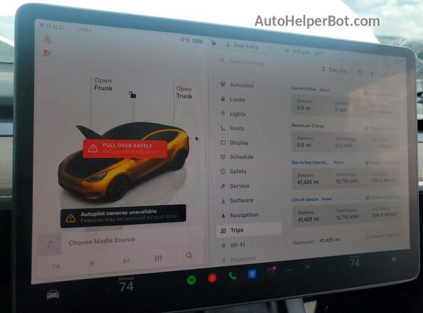 7SAYGDEE1NF414720 2022 TESLA MODEL White Вид щитка приладів