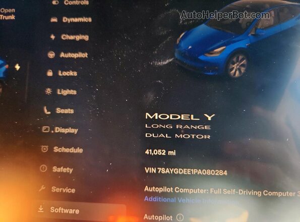 7SAYGDEE1PA080284 2023 TESLA MODEL Blue Vista del cuadro de instrumentos