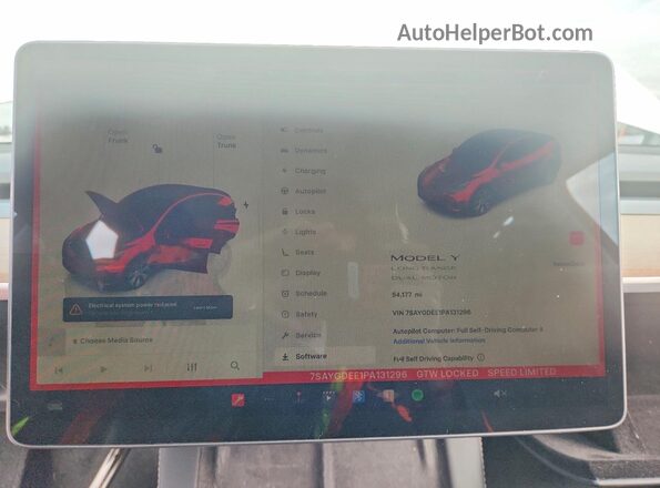 7SAYGDEE1PA131296 2023 TESLA MODEL White Widok zestawu wskaźników