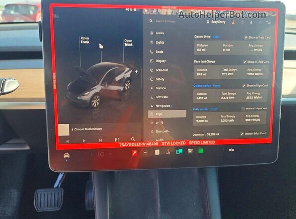 7SAYGDEE1PA148499 2023 TESLA MODEL Gray ხელსაწყოთა პანელის ხედი