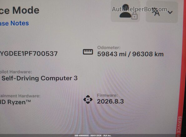 7SAYGDEE1PF700537 2023 TESLA MODEL Y Red 