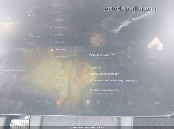7SAYGDEE1RA316497 2024 TESLA MODEL Y Gray Հետևի նստատեղերի տեսք