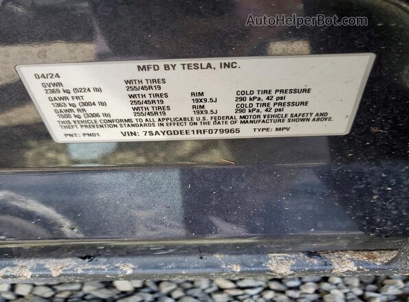 7SAYGDEE1RF079965 2024 TESLA MODEL Charcoal Вид підкапотного простору