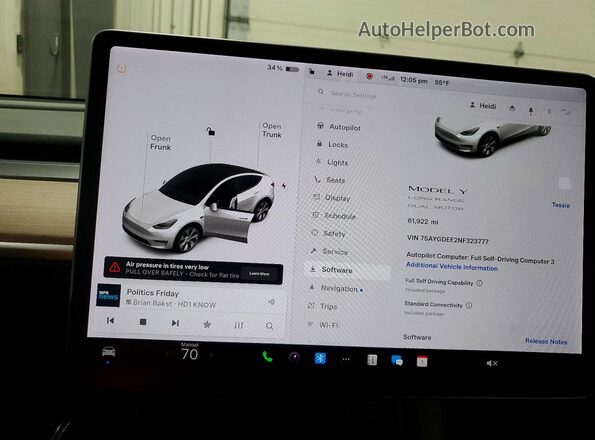 7SAYGDEE2NF323777 2022 TESLA MODEL Белый Вид щитка приборов