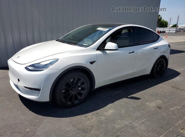 7SAYGDEE2NF348470 2022 TESLA MODEL White Առջևի ձախ երեք քառորդ տեսարան