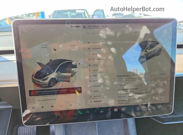 7SAYGDEE2PA150620 2023 TESLA MODEL White Instrument cluster view