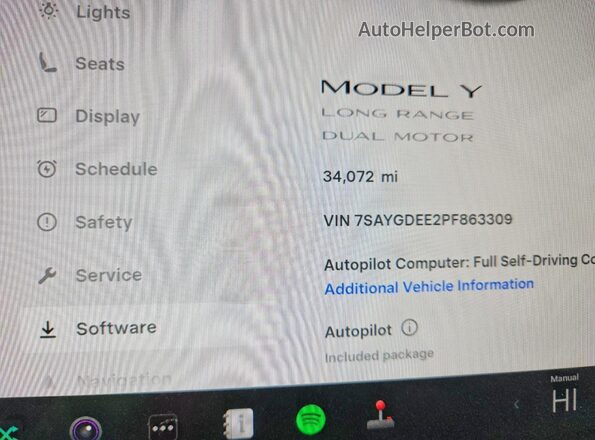 7SAYGDEE2PF863309 2023 TESLA MODEL Gray Instrument cluster view
