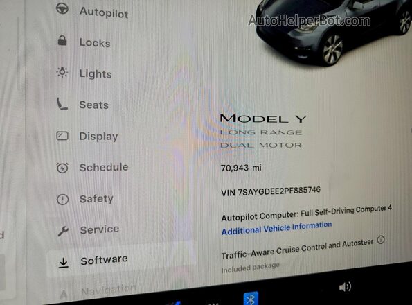 7SAYGDEE2PF885746 2023 TESLA MODEL Серый Вид щитка приборов