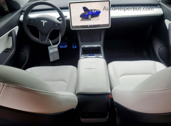7SAYGDEE3NF443510 2022 TESLA MODEL Blue Вид панелі приладів
