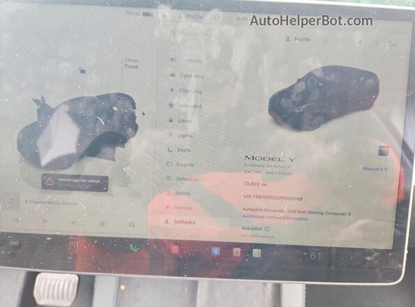 7SAYGDEE3PF589568 2023 TESLA MODEL Black Instrument cluster view