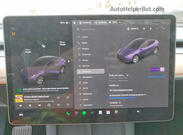 7SAYGDEE3RF030802 2024 TESLA MODEL Gray Vista del cuadro de instrumentos