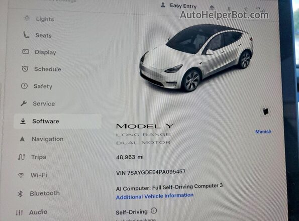 7SAYGDEE4PA095457 2023 TESLA MODEL White Вид щитка приладів