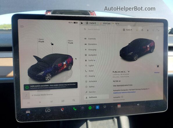 7SAYGDEE4PA171310 2023 TESLA MODEL Gray Вид щитка приладів