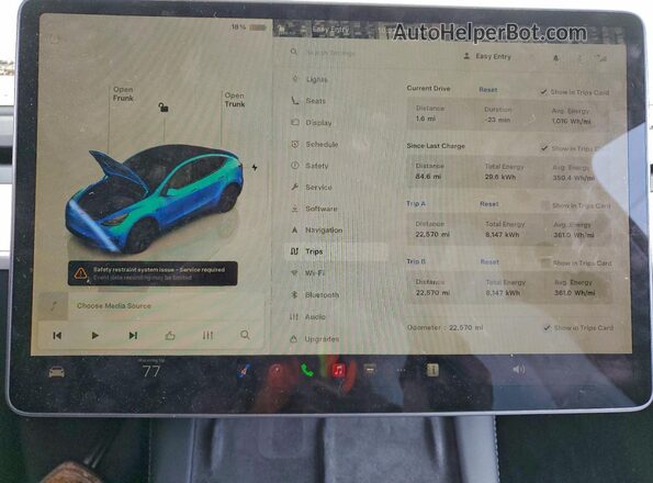 7SAYGDEE4SA355042 2025 TESLA MODEL White Vista del cuadro de instrumentos
