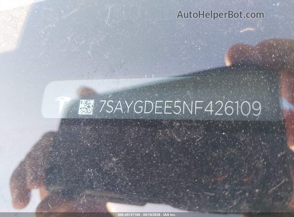 7SAYGDEE5NF426109 2022 TESLA MODEL Y Белый Вид подкапотного пространства