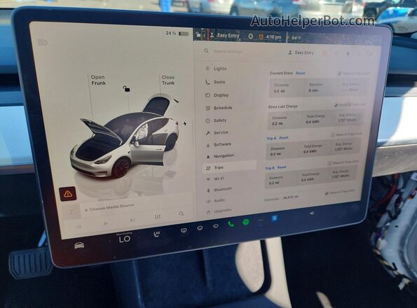7SAYGDEE5RF002287 2024 TESLA MODEL Белый Вид щитка приборов