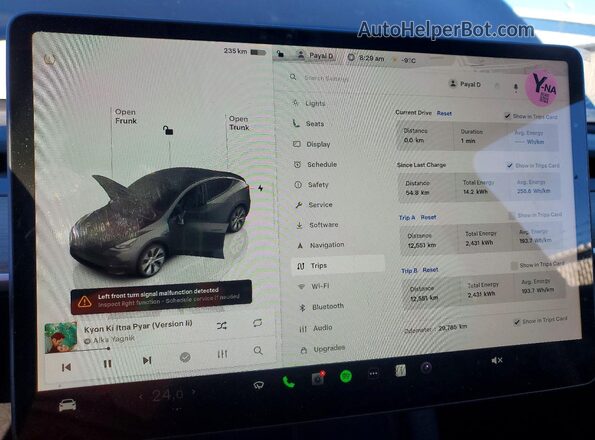 7SAYGDEE5RF989313 2024 TESLA MODEL Black Instrument cluster view