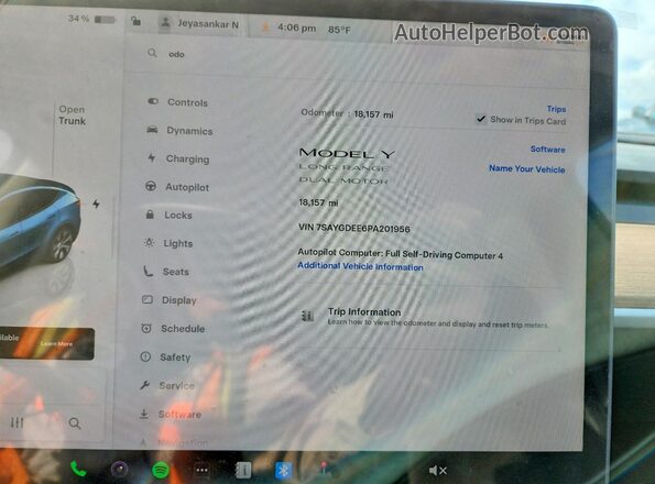 7SAYGDEE6PA201956 2023 TESLA MODEL Gray Widok zestawu wskaźników