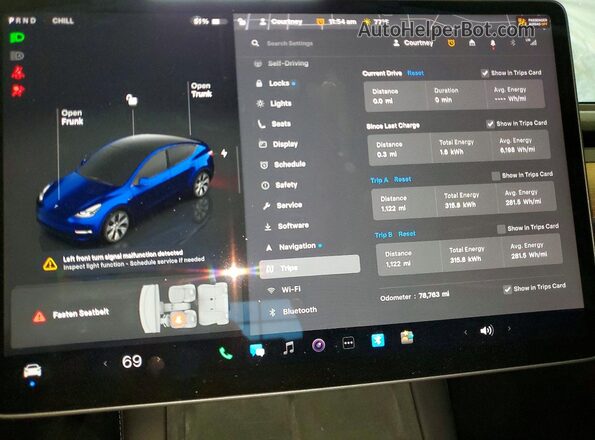 7SAYGDEE6RF988123 2024 TESLA MODEL Синий Вид щитка приборов