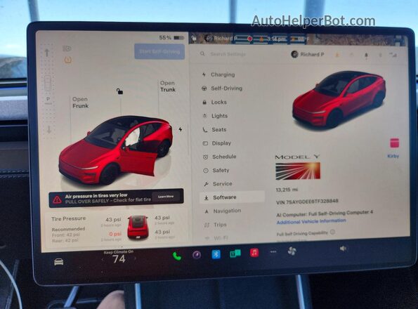 7SAYGDEE6TF328848 2026 TESLA MODEL Red Vista del cuadro de instrumentos