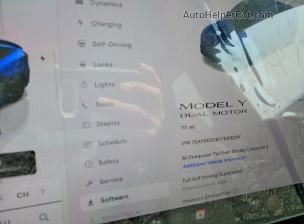 7SAYGDEE6TF603229 2026 TESLA MODEL Blue Вид щитка приладів