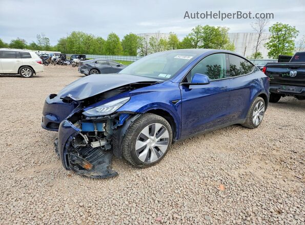 7SAYGDEE7NA010186 2022 TESLA MODEL Blue Առջևի ձախ երեք քառորդ տեսարան