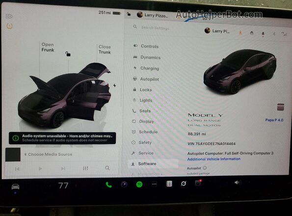 7SAYGDEE7NA014464 2022 TESLA MODEL Серый Вид щитка приборов