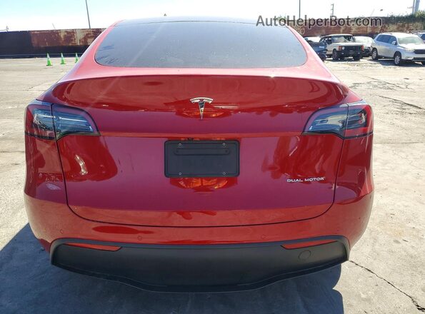 7SAYGDEE7NA019602 2022 TESLA MODEL Red Вид ззаду