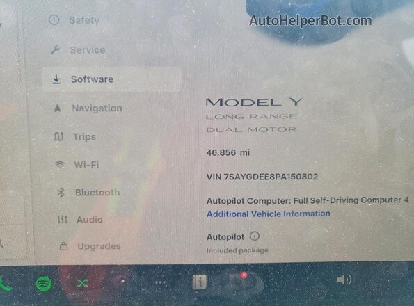 7SAYGDEE8PA150802 2023 TESLA MODEL Blue Вид щитка приладів