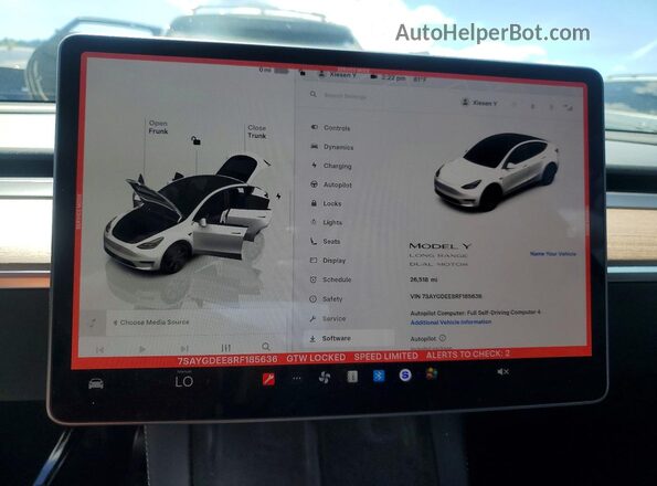 7SAYGDEE8RF185636 2024 TESLA MODEL White Vista del cuadro de instrumentos