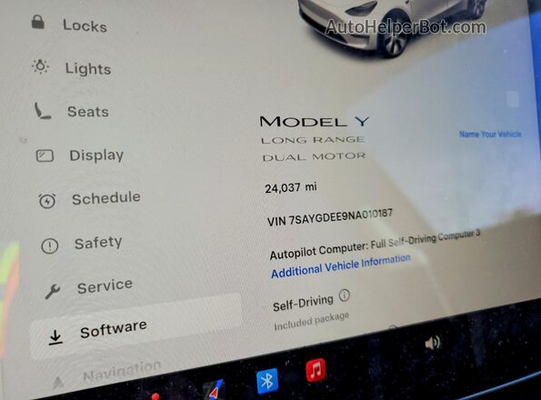 7SAYGDEE9NA010187 2022 TESLA MODEL Белый Вид щитка приборов