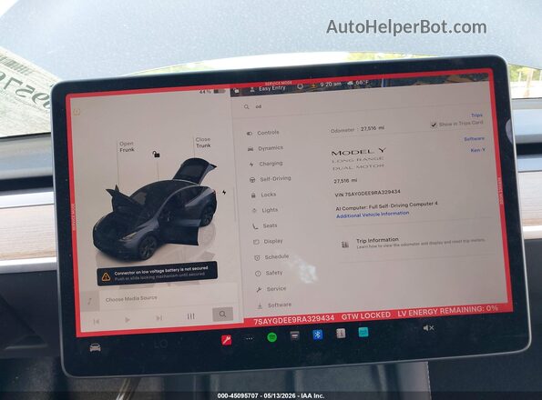 7SAYGDEE9RA329434 2024 TESLA MODEL Y Gray Vista de los asientos traseros